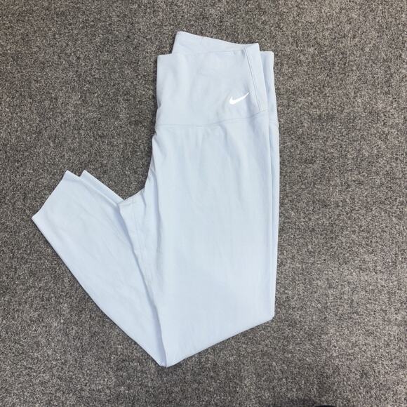 NWOT Nike Dri Fit “Zenvy” High Rise 7/8 Length Women’s Large Light Blue Leggings - Picture 1 of 4